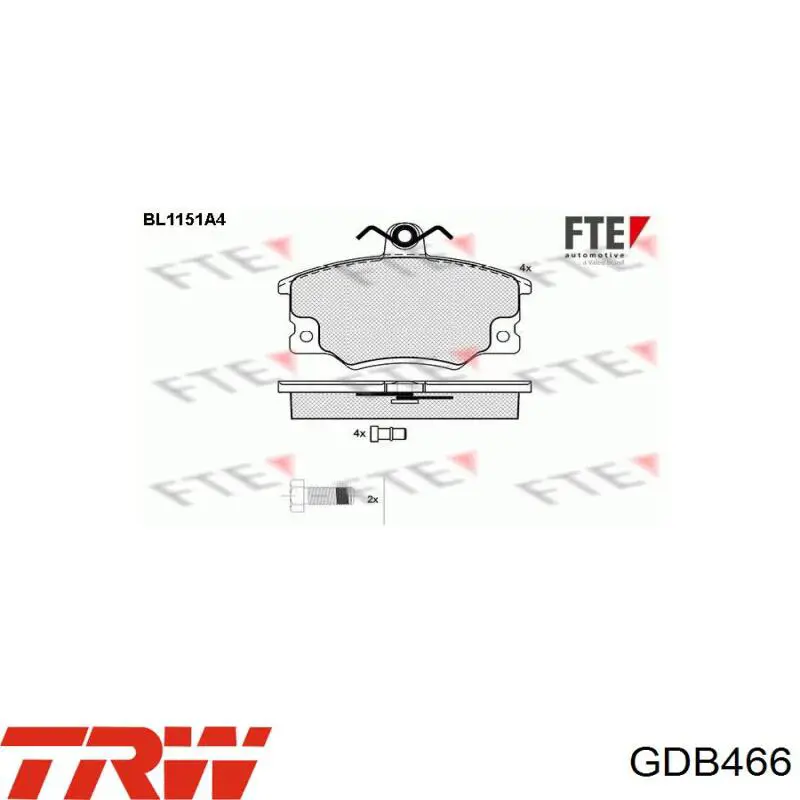 Pastillas traseras TRW GDB466