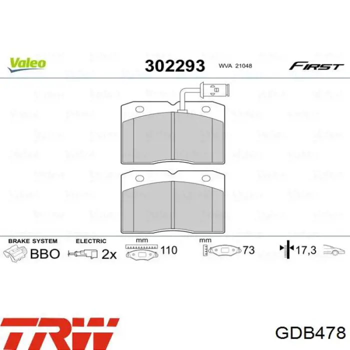 Comprar GDB478 TRW Pastillas delanteras de freno
