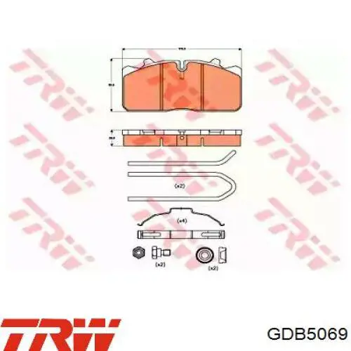 GDB5069 TRW Pastillas delanteras