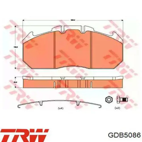Comprar GDB5086 TRW Pastillas delanteras de freno