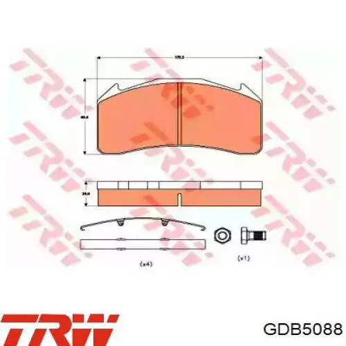 Comprar GDB5088 TRW Pastillas de freno traseras