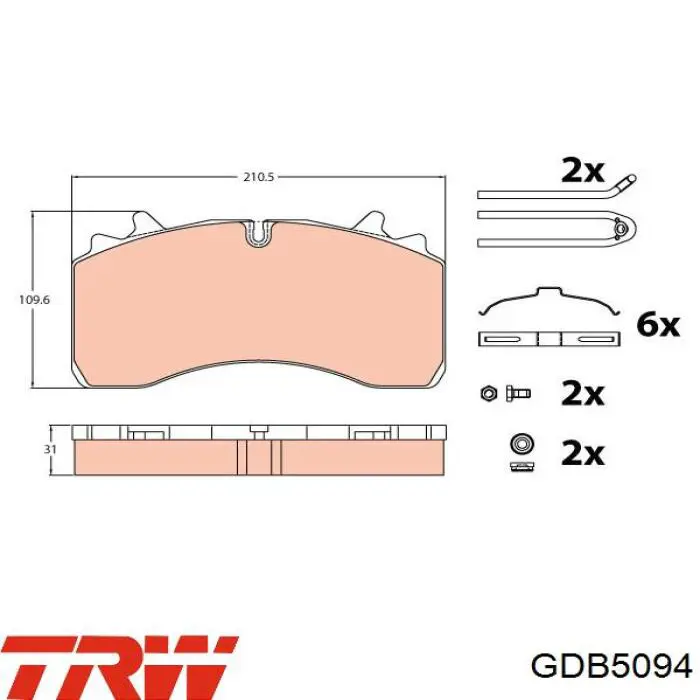 ATB 8822-29162 Qsp-m pastillas de freno traseras