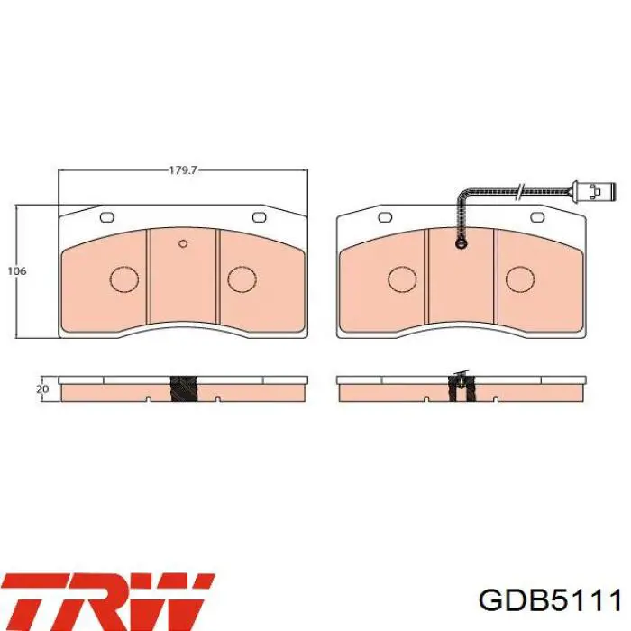 Comprar GDB5111 TRW Pastillas delanteras de freno