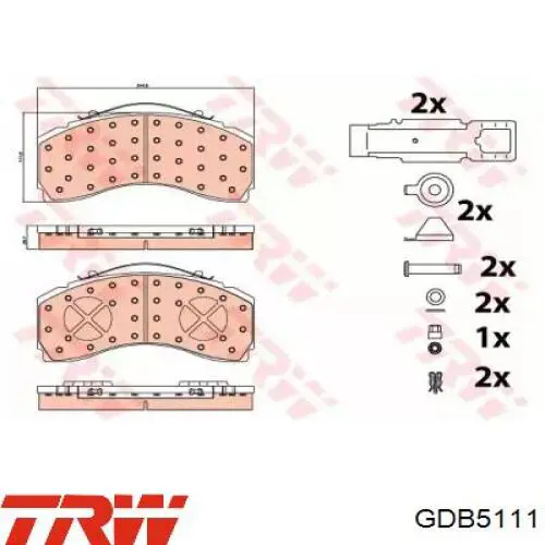 Pastillas de freno GDB5111 TRW