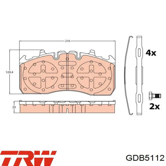 GDB5112 TRW pastillas de freno traseras