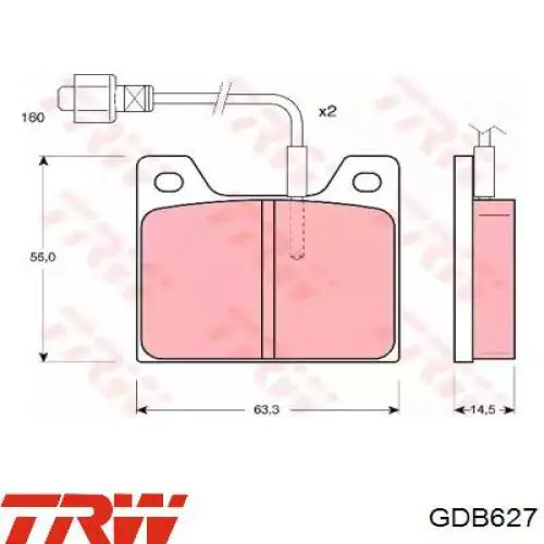 Comprar GDB627 TRW Pastillas de freno traseras