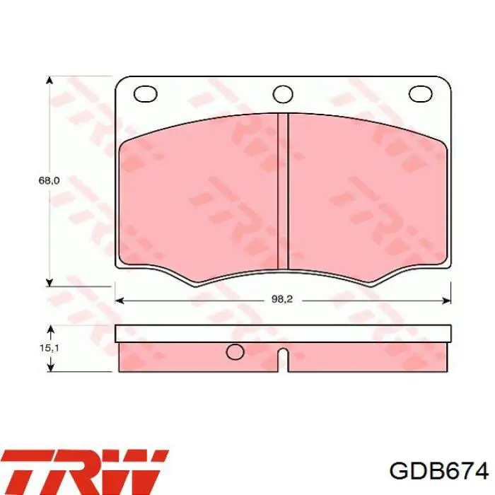 Comprar GDB674 TRW Pastillas delanteras de freno