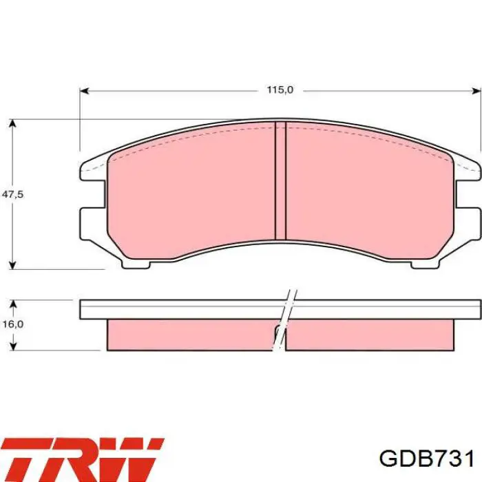 Comprar GDB731 TRW Pastillas delanteras de freno