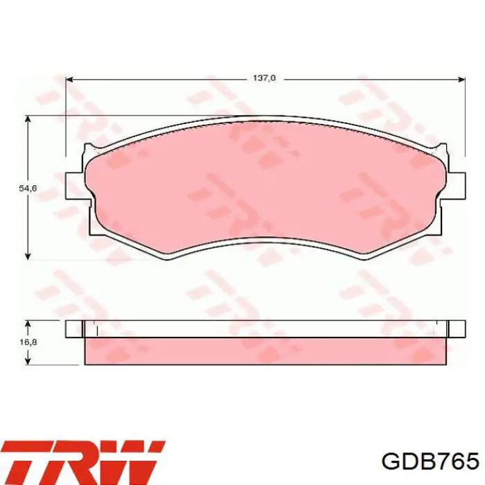 GDB765 TRW pastillas de freno delanteras