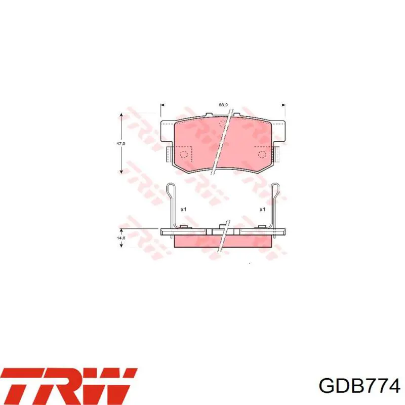Comprar GDB774 TRW Pastillas de freno traseras