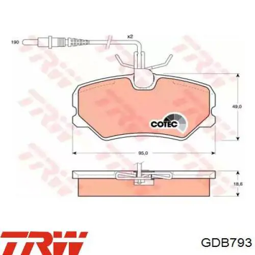 Comprar GDB793 TRW Pastillas delanteras de freno