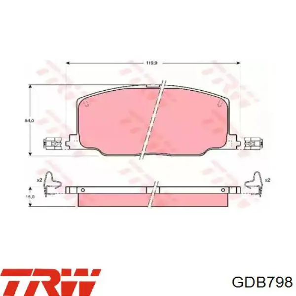 Pastillas freno delanteras TRW GDB798 precio, desde 20,28 EUR