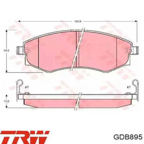 Comprar GDB895 TRW Pastillas delanteras de freno