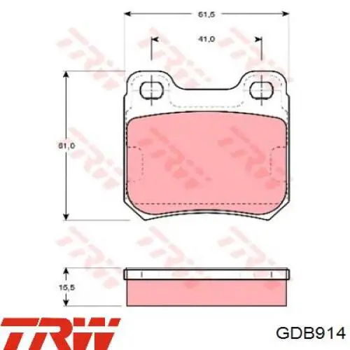Comprar GDB914 TRW Pastillas de freno traseras