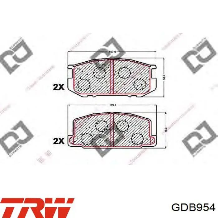 GDB954 TRW Pastillas delanteras