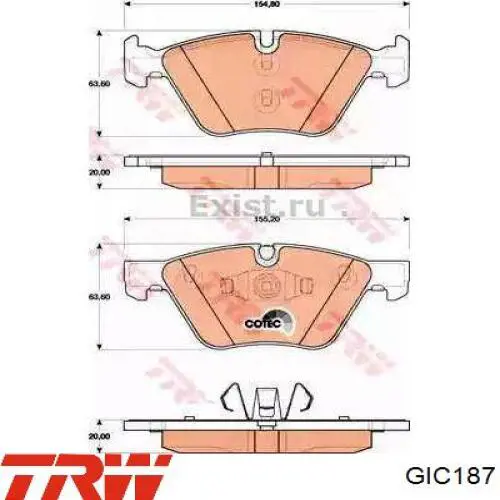 Sensor de desgaste de las pastillas de freno delanteras TRW GIC187