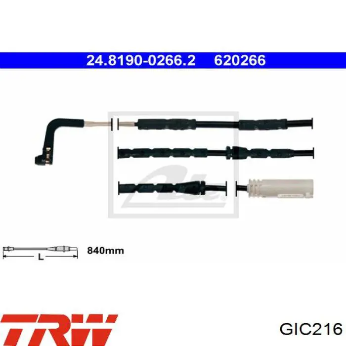 Comprar GIC216 TRW Sensor de desgaste de las pastillas de freno delanteras