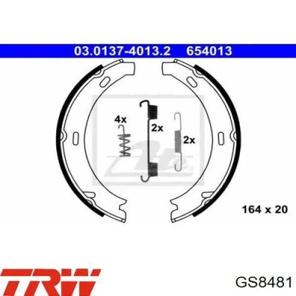 Juego de zapatas de frenos, freno de estacionamiento Mercedes E C124