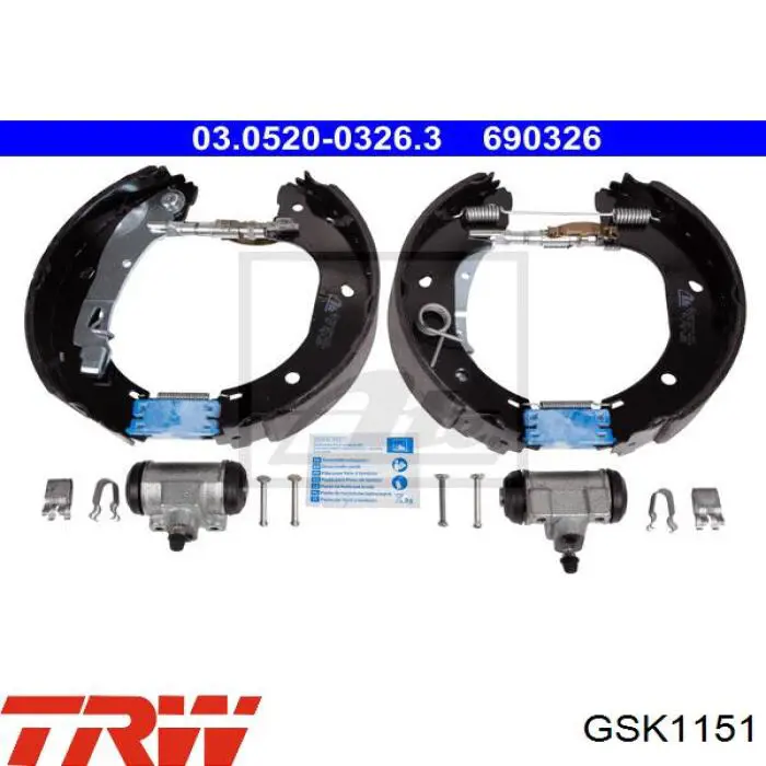 Zapatas de freno de tambor traseras TRW GSK1151 precio, desde 172,51 EUR