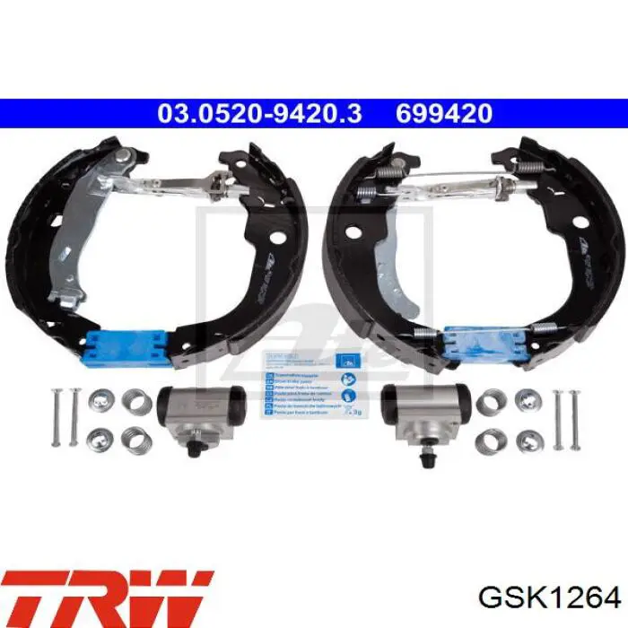 Kit de zapatas de frenos de tambor, con cilindros, completo TRW GSK1264 precio, desde 111,54 EUR
