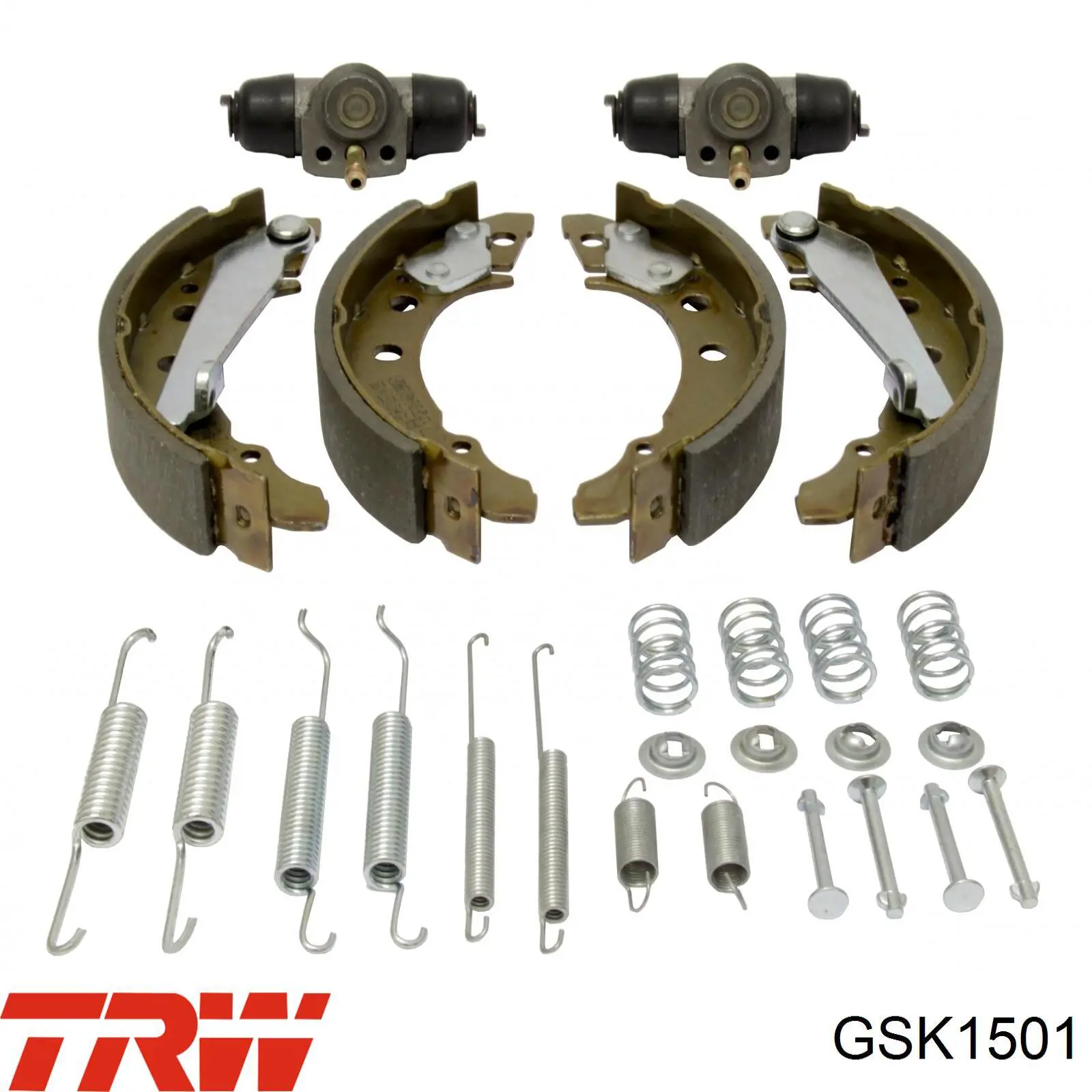 Kit de frenos de tambor, con cilindros, completo GSK1501 TRW