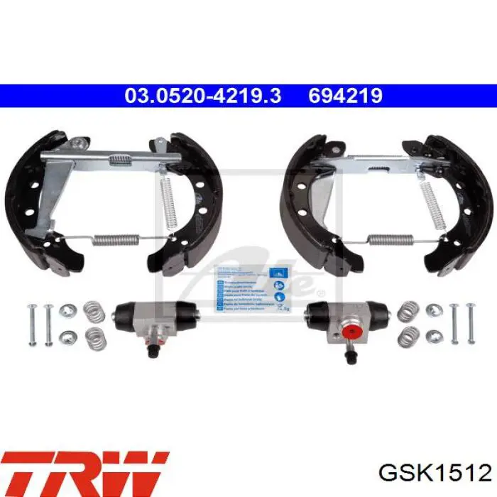 GSK1512 TRW Kit frenos, disco de tambor, con cilindros, completo 