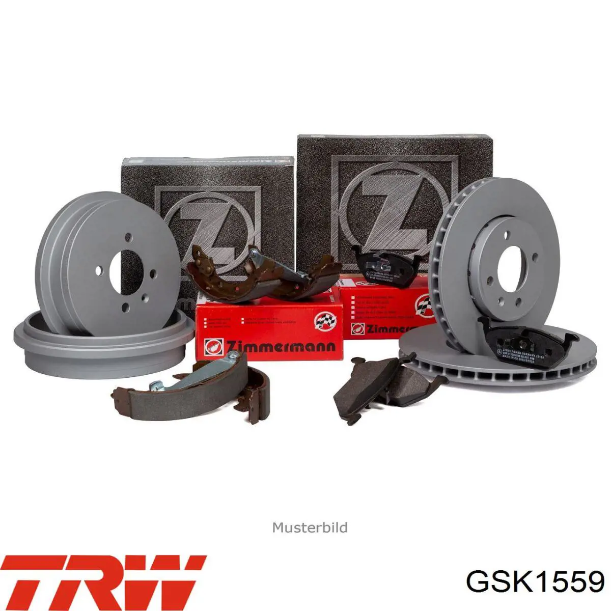 Kit de frenos de tambor, con cilindros, completo GSK1559 TRW