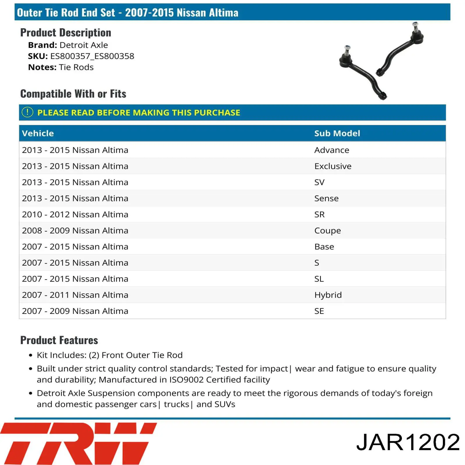 Bieleta de direccion Japan Parts RD132