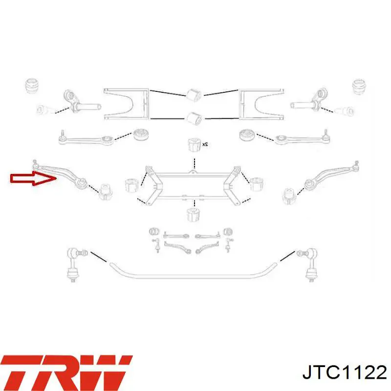 Brazo superior izquierdo de la suspensión trasera TRW JTC1122