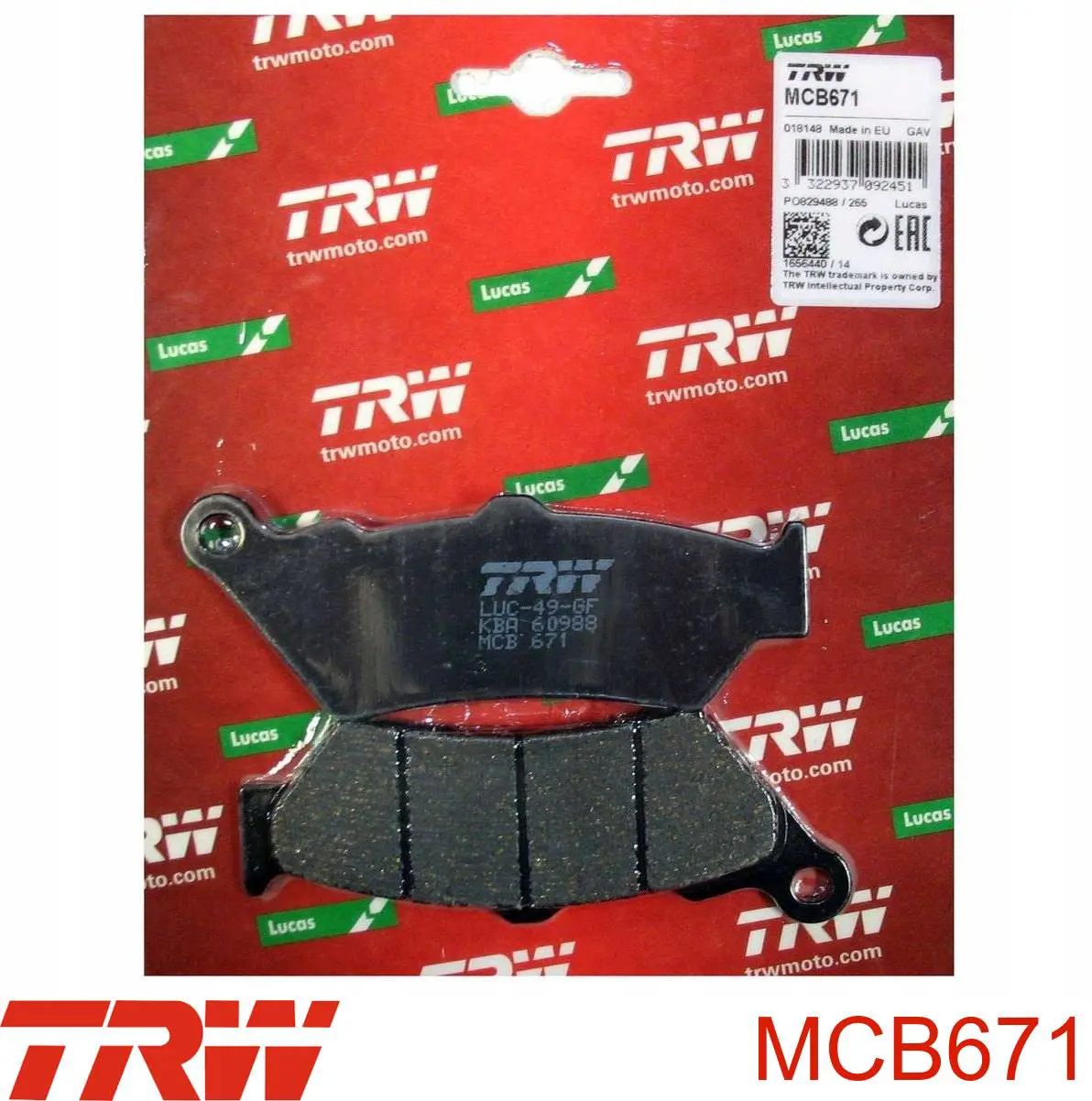 Comprar MCB671 TRW Pastillas de freno traseras