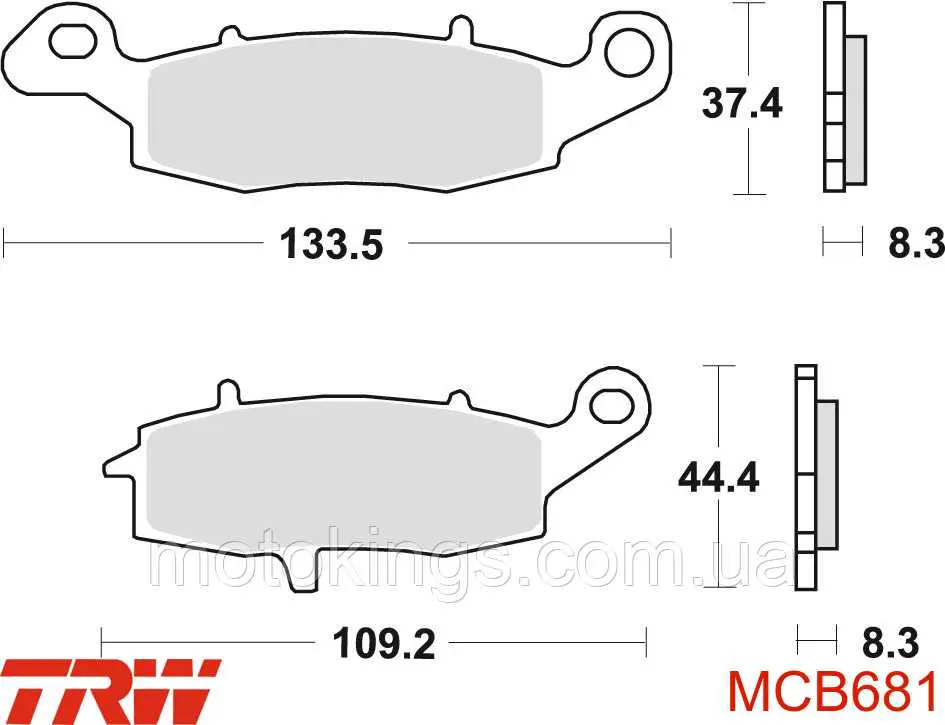 MCB681 TRW pastillas de freno delanteras