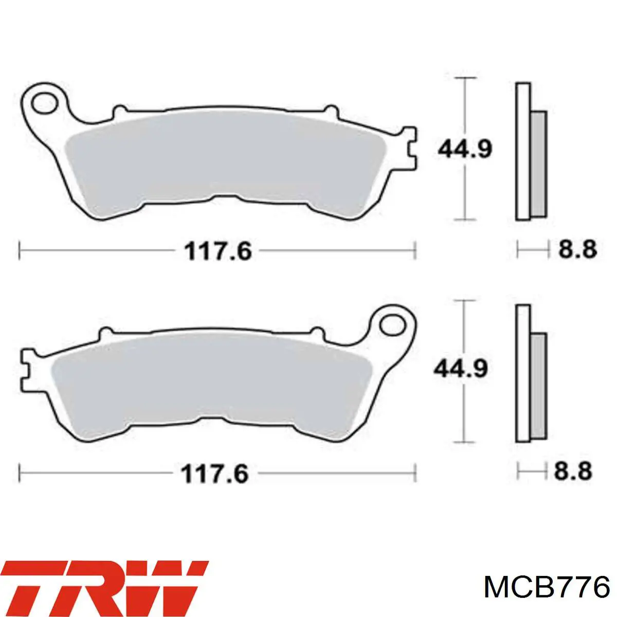 MCB776 TRW pastillas de freno delanteras