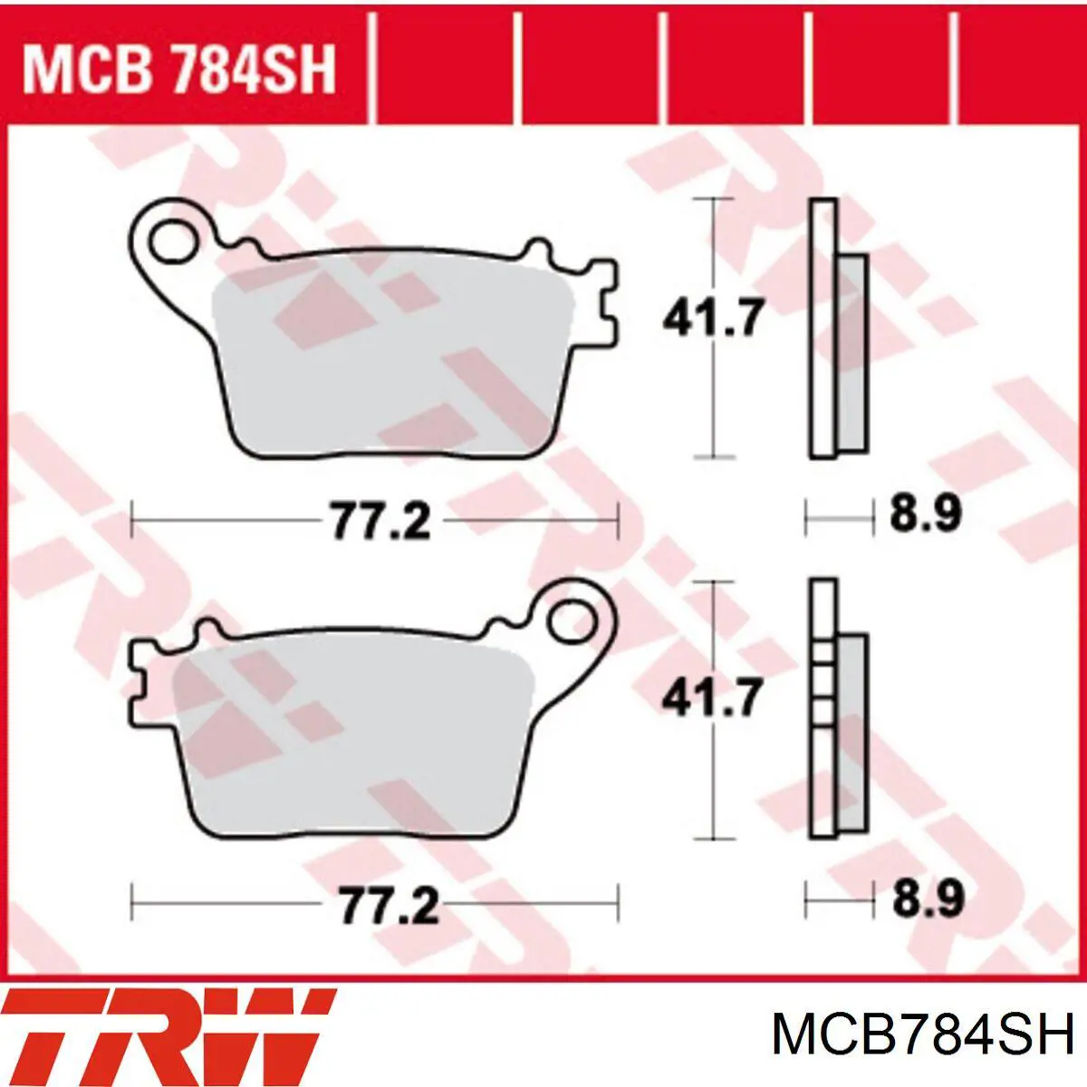 MCB784SH TRW pastillas de freno traseras