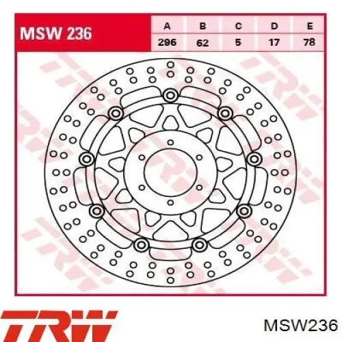 Frenos delanteros TRW MSW236 precio, desde 193,46 EUR