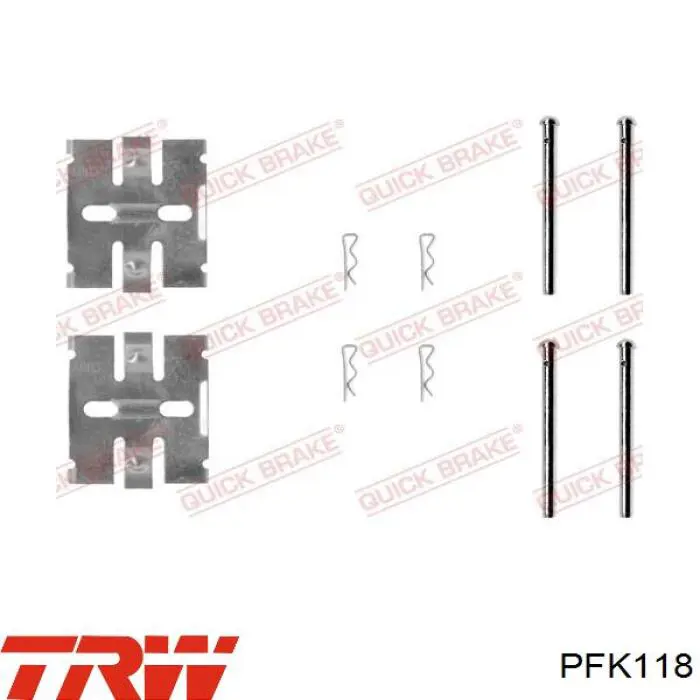 PFK118 TRW lamina antiruido pastilla de freno trasera