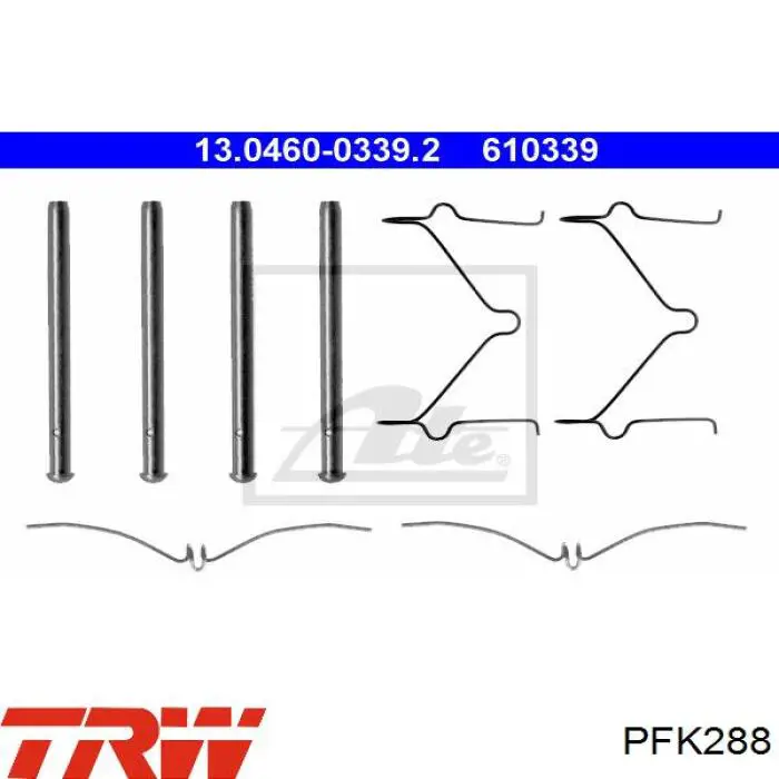 PFK288 TRW conjunto de muelles almohadilla discos delanteros