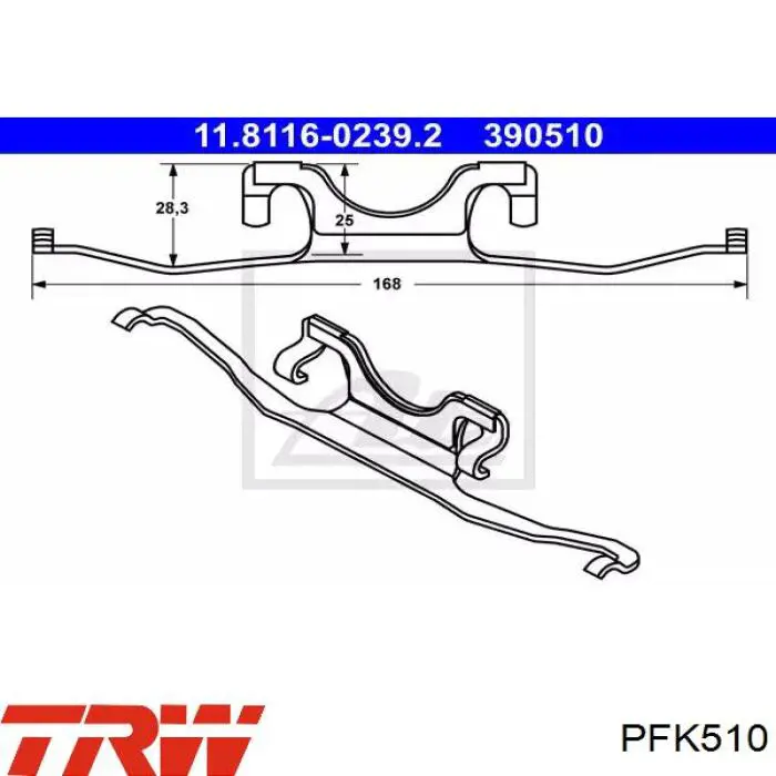 PFK510 TRW juego de reparación, frenos delanteros