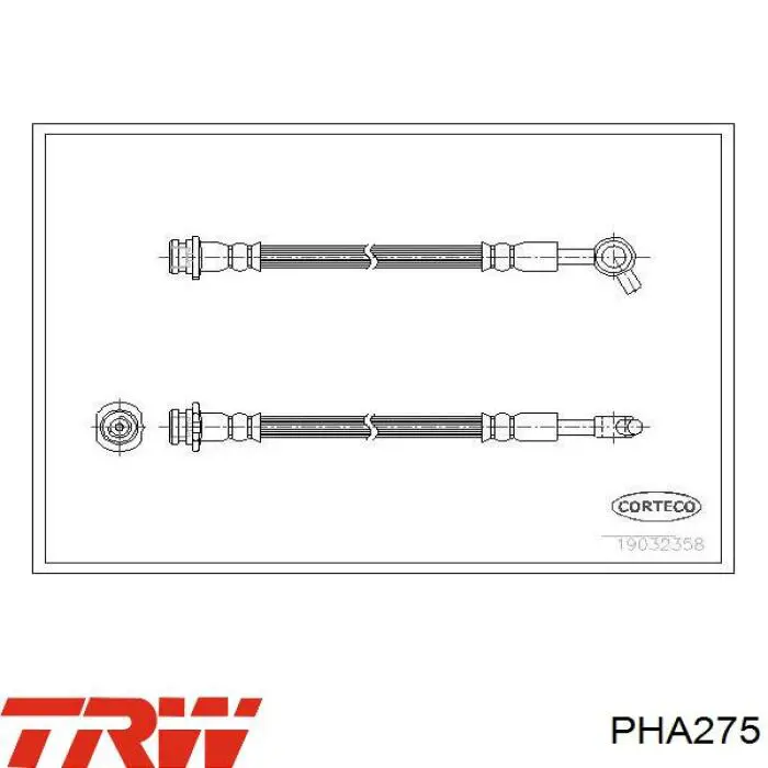 PHA275 TRW tubo flexible de frenos delantero izquierdo