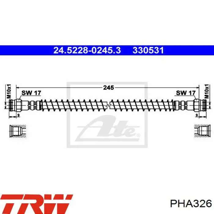 Comprar 19025846 Corteco Latiguillos de freno trasero derecho