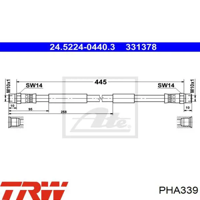 Comprar PHA339 TRW Latiguillos de freno delantero