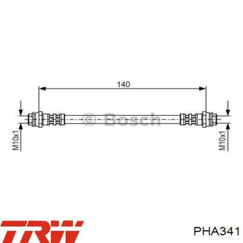 Comprar PHA341 TRW Latiguillo de freno trasero