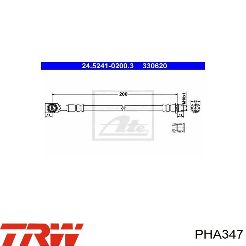 FT4749 K&K tubo flexible de frenos trasero