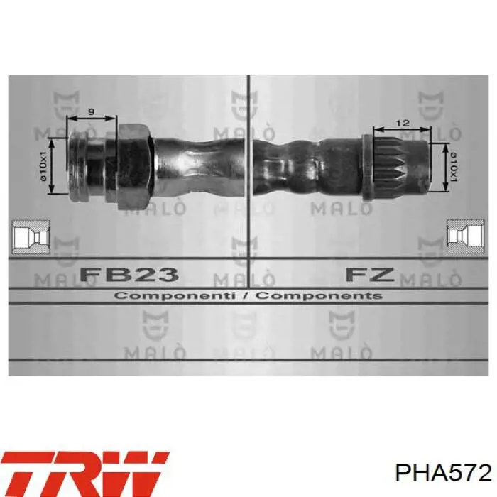 Tubo liquido de freno trasero TRW PHA572