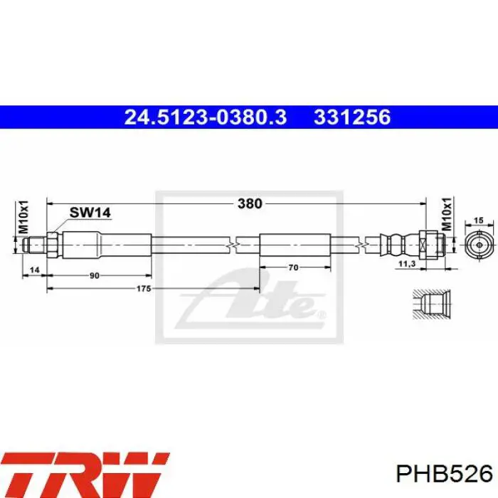 Comprar PHB526 TRW Latiguillos de freno delantero