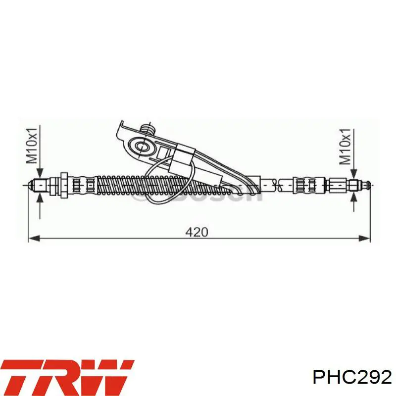 PHC292 TRW tubo flexible de frenos delantero izquierdo