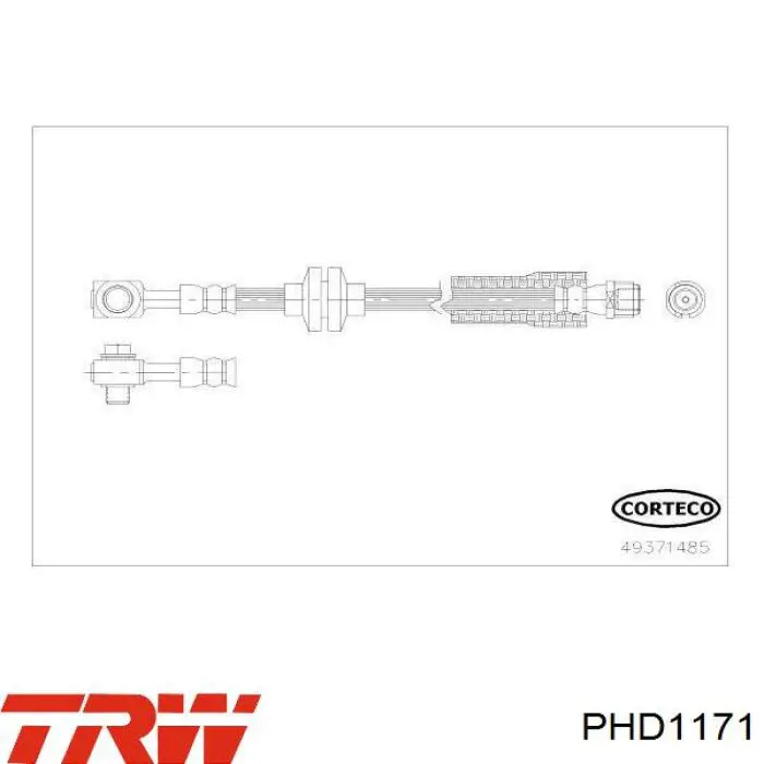 PHD1171 TRW latiguillos de freno delantero derecho