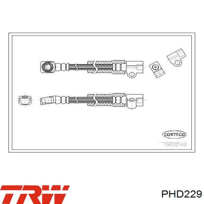 PHD229 TRW latiguillos de freno delantero izquierdo