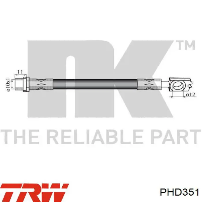 Manguera de freno trasera TRW PHD351 precio, desde 13,86 EUR