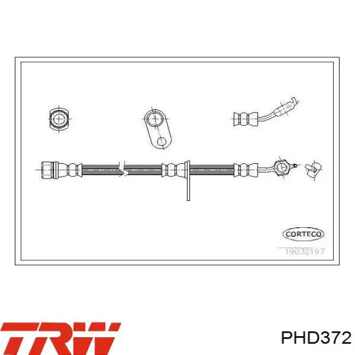 PHD372 TRW tubo flexible de frenos delantero derecho