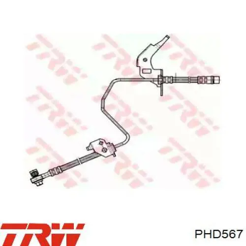 Tubo flexible de frenos trasero izquierdo TRW PHD567